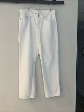 H&M White Baggy Low Rise Jeans Size 10